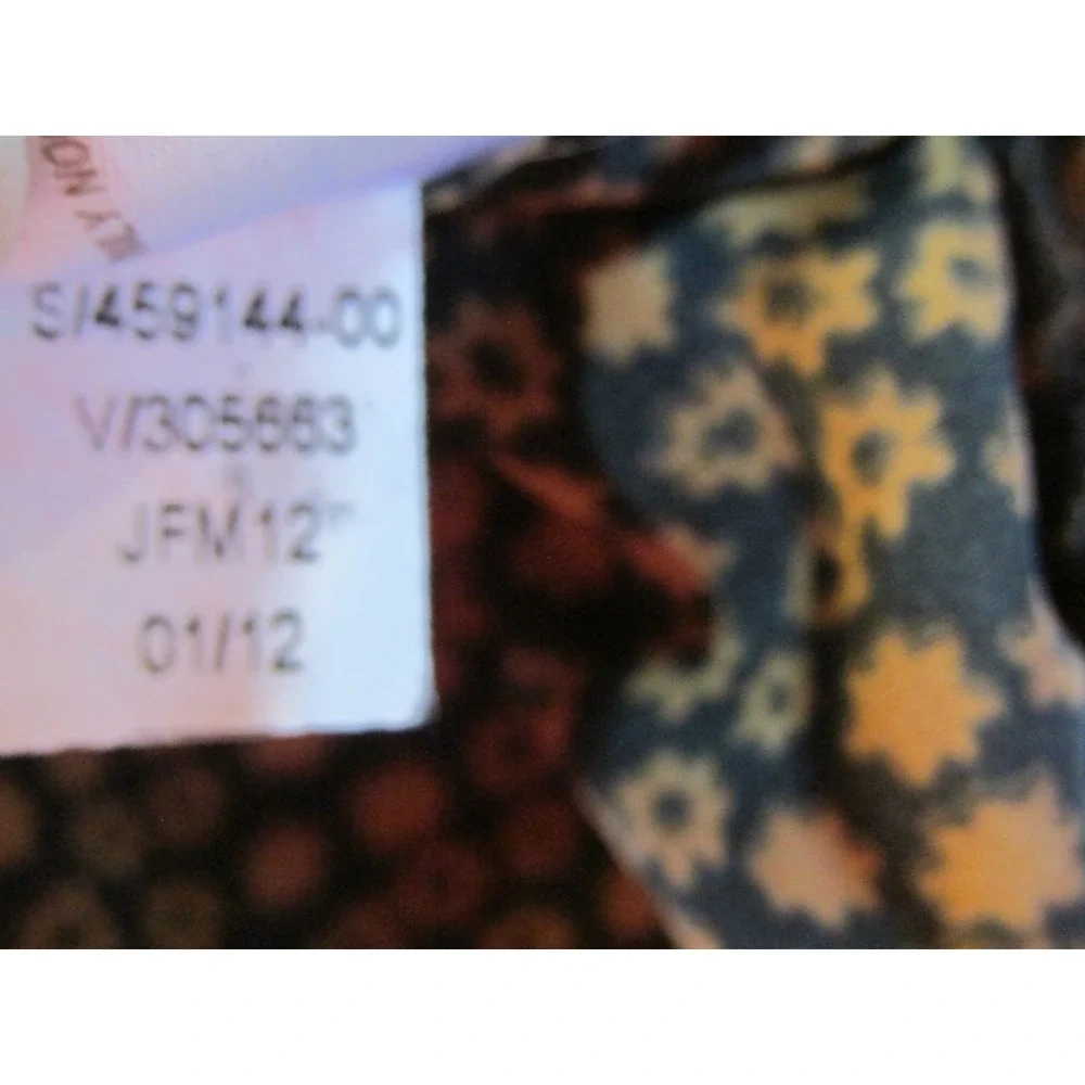 Old Navy Tunic Peasant Top Women L Brown Floral Puff Sleeve Cottage Core Blouse